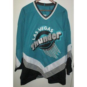 IHL Bauer ProWear Las Vegas Thunder Embroidered Patch Men's Hockey Jersey 52 VTG